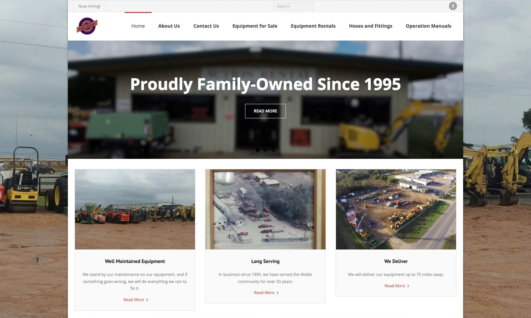 Action Rental Local Business Website